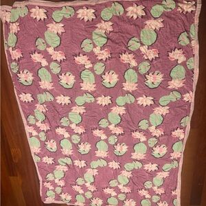 Fighting Eel Pink and Green Floral Quilt